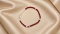 Bracelet Perles de Grenat Rouge & Argent