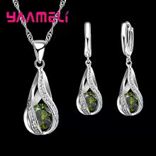 Ensemble parure Tourbillon Zircon Plaqué – Collier & Boucles d’Oreilles Argent 925