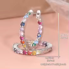 Créoles Zircons Multicolores – Argent 925