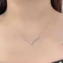 Collier Chevron Zircon – Argent 925