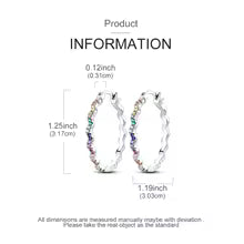 Créoles Argent Massif Zircons Multicolores