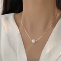 Collier Boule Argent Chaîne Fine